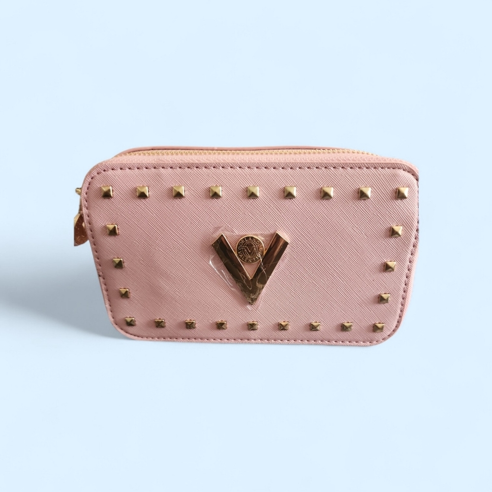 NWT Valentino Orlandi Baby Pink Crossbody Shoulder Bag Studded V-3003 Camera New